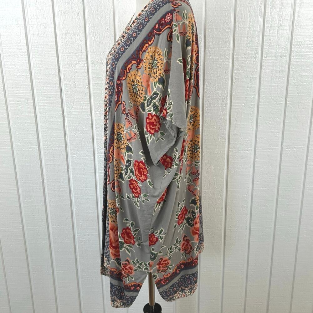 Angie Boho Patchwork Kimono Festival Cover Up Floral Small - Picture 3 of 6